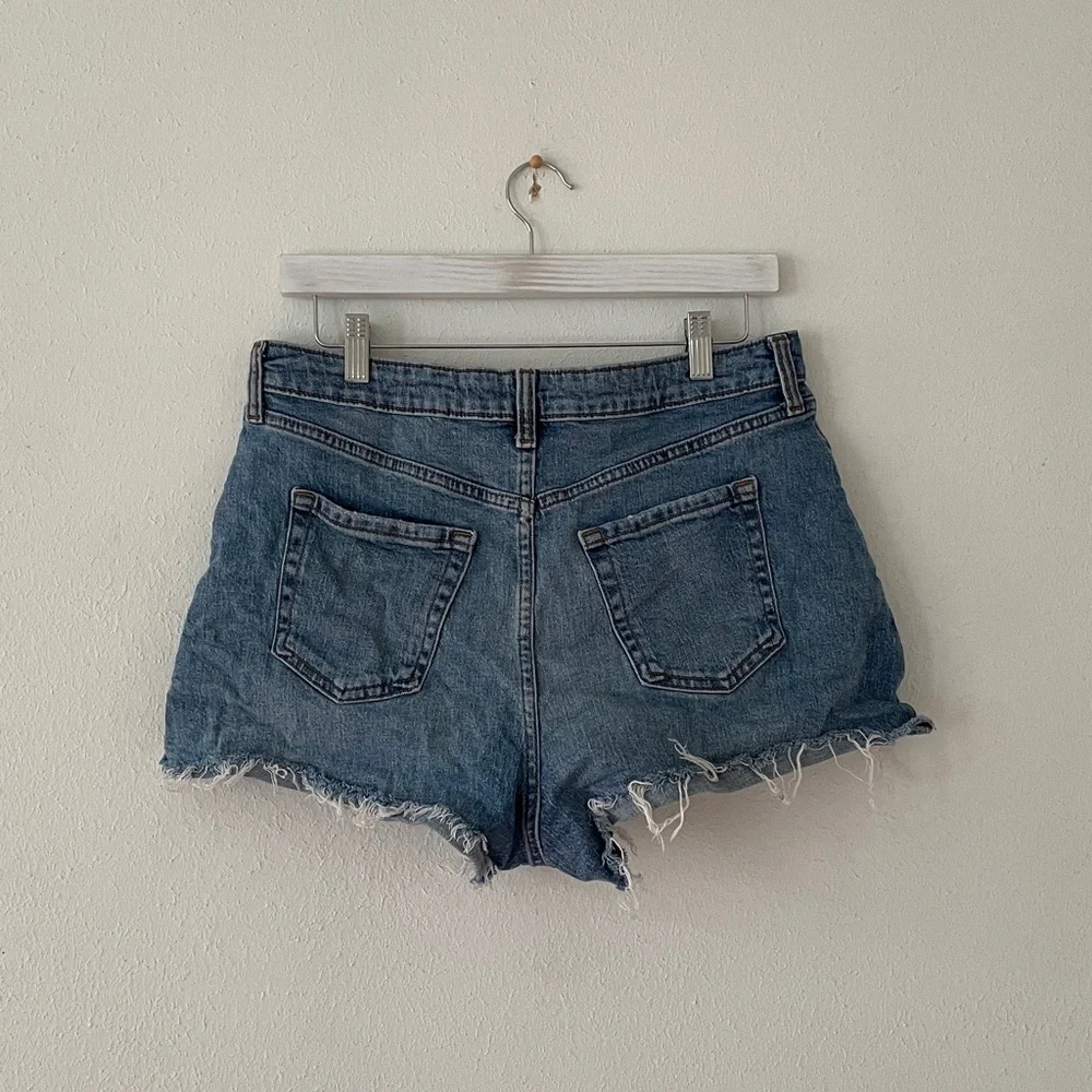 Wild Fable High Rise Rolled Cuff Shorts Blue 10R Beach Vacation